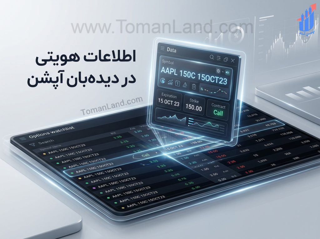 اطلاعات هویتی قرارداد در دیدهبان آپشن
