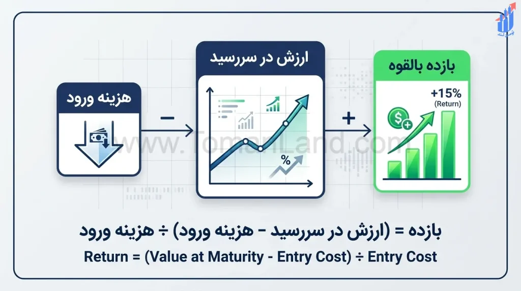 که رابطه بین هزینه ورود به قرارداد اختیار معامله، ارزش بالقوه در سررسید و بازده نسبی