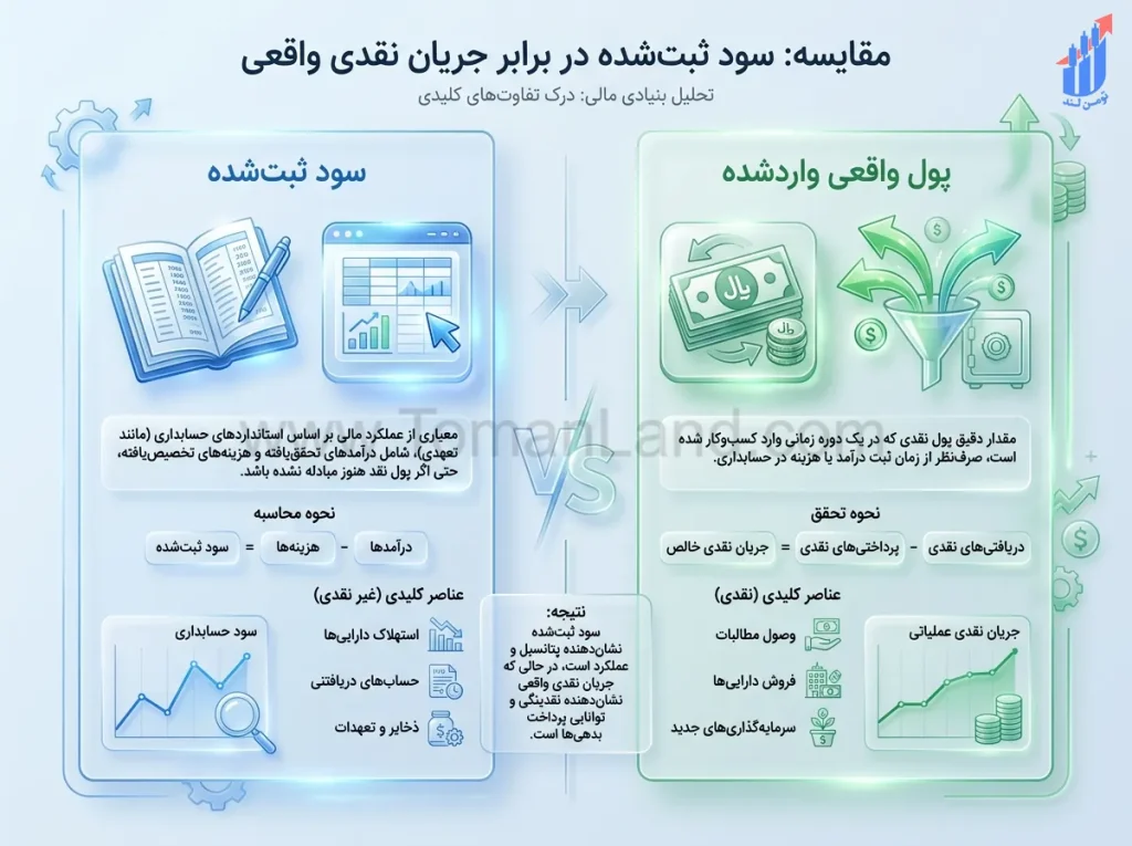 تفاوت سود حسابداری با جریان نقدی واقعی در تحلیل بنیادی